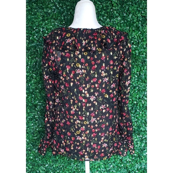 35. NWOT J.Crew Ruffleneck top in midnight vintage floral - Picture 6 of 7